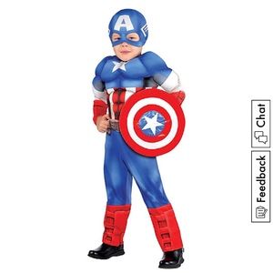 Toddler Boys Captain America Muscle Costume Classic